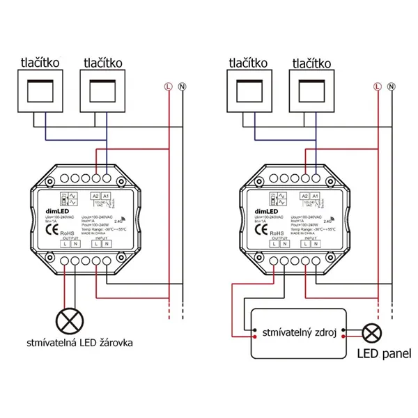 Manuální i dálkový triakový stmívač na 230V pro LED