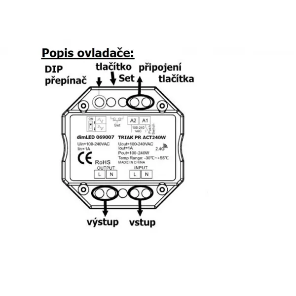 Manuální i dálkový triakový stmívač na 230V pro LED