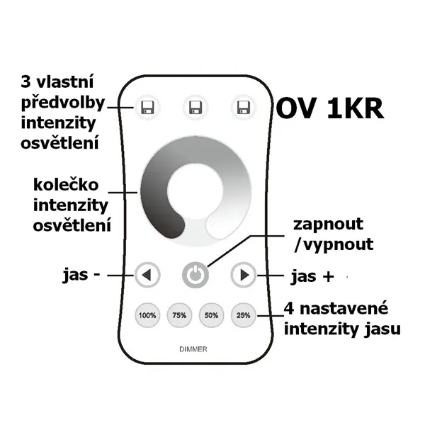 Ovladač dimLED OVS 1KR, Černá 069123