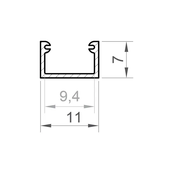 LED profil P4-2 mini černý, Profil bez krytu 1m 092266