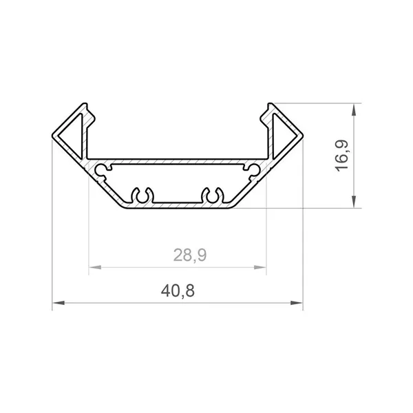 LED profil P3-3 černý rohový, Profil bez krytu 1m 094090 