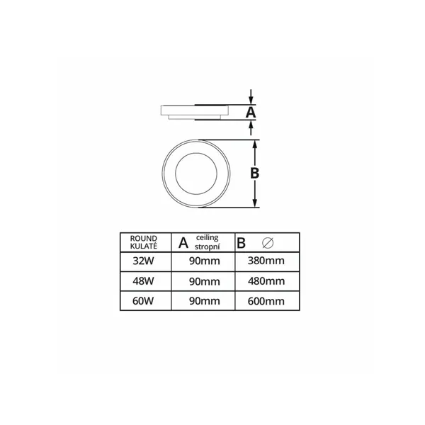 LED svítidlo ZULU 60W CCT kulaté černé stropní světlo 105534 T-LED