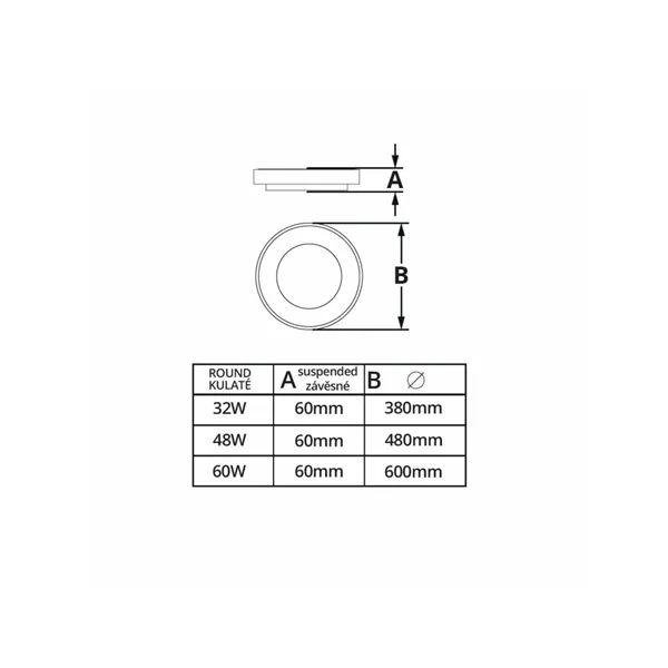 LED svítidlo ZULU 48W CCT kulaté černé závěsné světlo 105544 T-LED