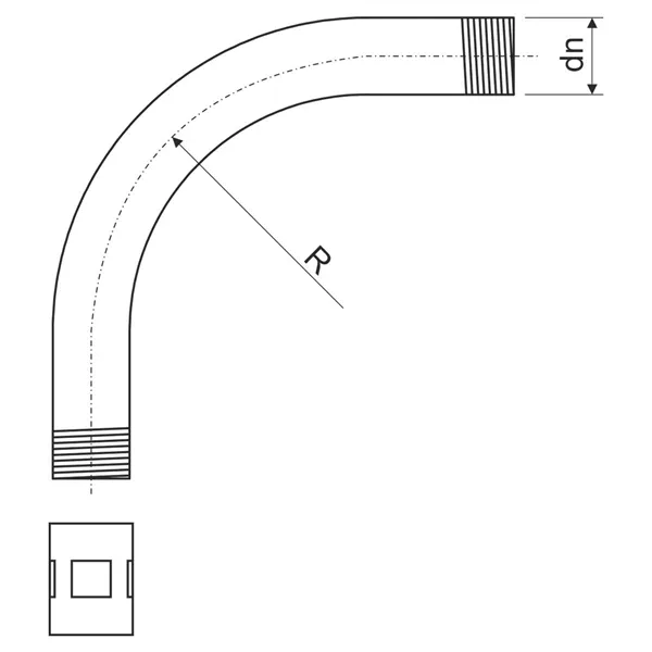 KOLENO PRO OCEL.TR. - F ZŽ 6121 ZN_F