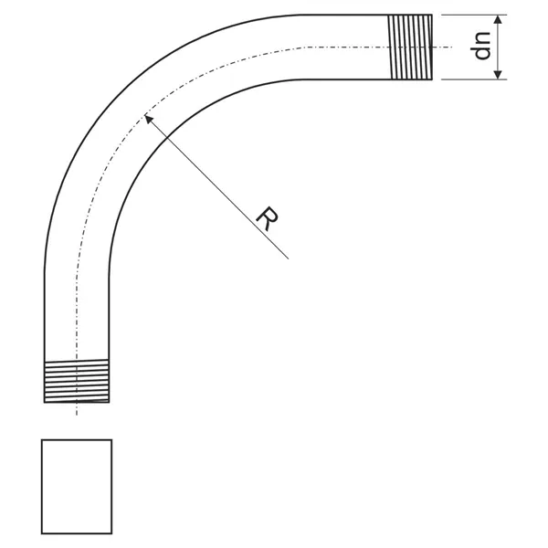 KOLENO PRO OCEL.TR. - F záv.ŽZ 6120 ZN_F