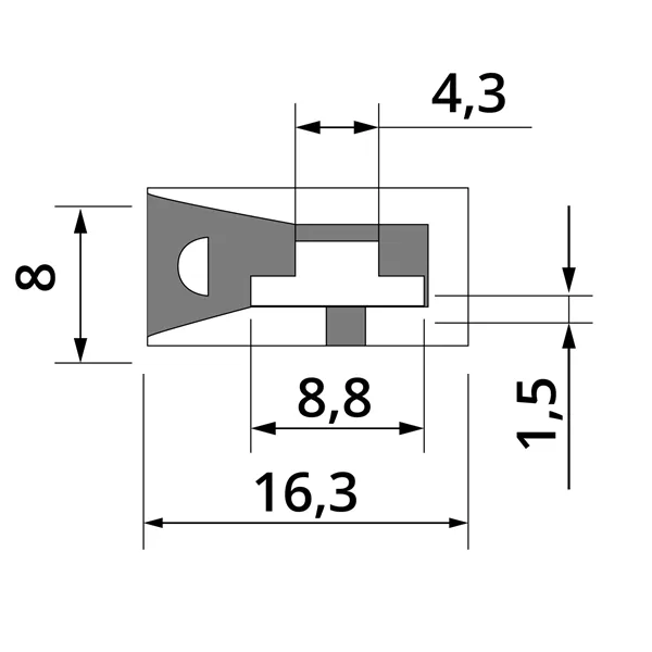 Silikonový profil NEON816-H hranatý 117003 T-LED