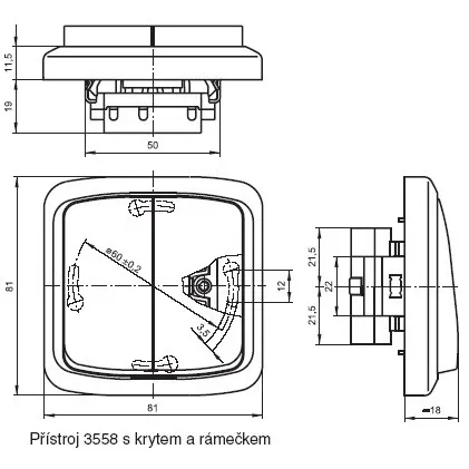 Přístroj přepínače sériového, řazení 5 3558-A05340