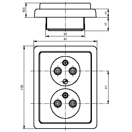 Zásuvka dvojnásobná chráněná béžová 5512C-2349 D2