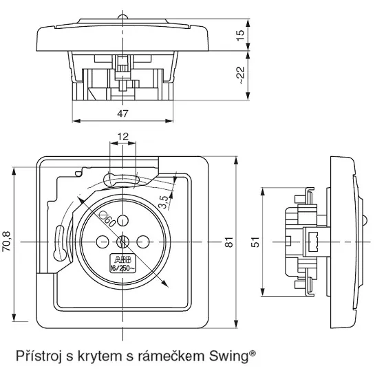 Zásuvka jednonásobná s ochranným kolíkem krémová 5518G-A02349 C1