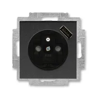 ZASUVKA S USB NABIJENIM onyx/kouřová černá 5569H-A02357 63