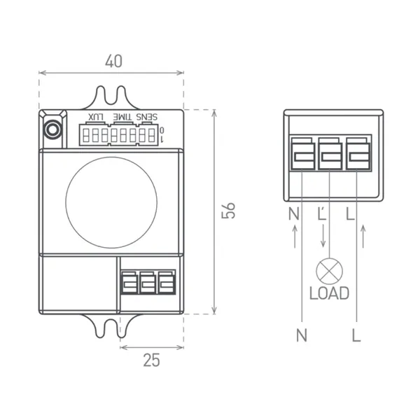 Pohybové čidlo-mikrovlnné MS3-MINI 230V 06823 T-LED