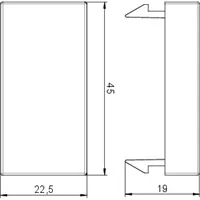 ADP-B RW0.5 Zaslepovací kryt 1/2 modul, 45x22,5mm, čistě bílá 