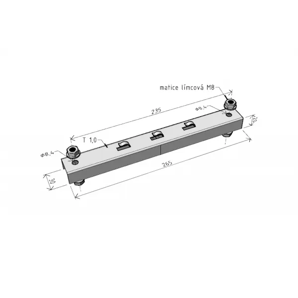 Podpěra PZM 200 "A2" - pro žlab 200/50; 