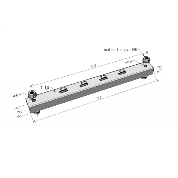 Podpěra PZM 250 "A2" - pro žlab 250/50; 