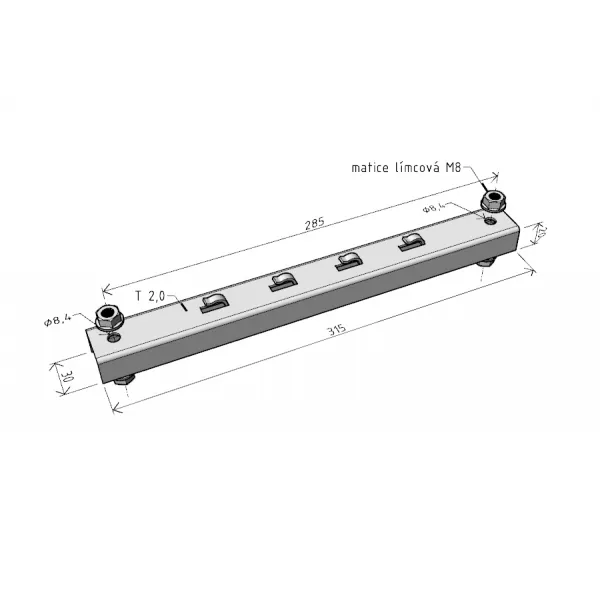 Podpěra PZMP 250 "A2" - pro žlab 250/50;