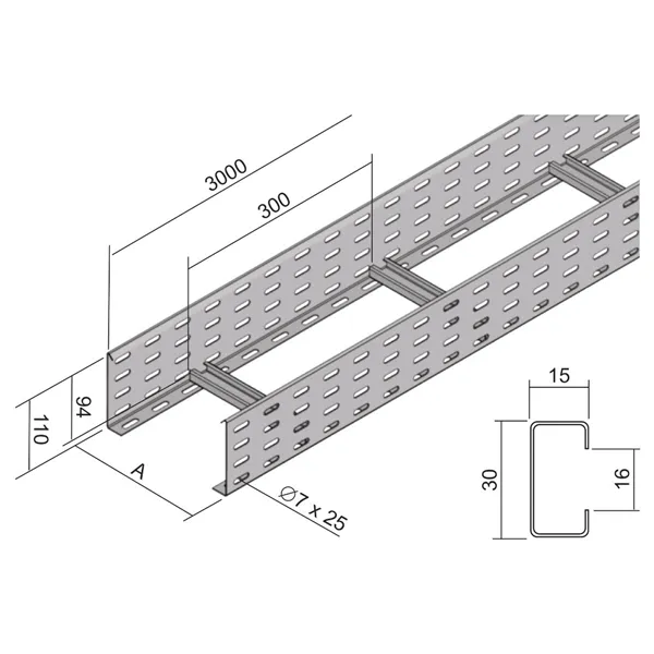 KABELOVÁ LÁVKA KL 110X400_S