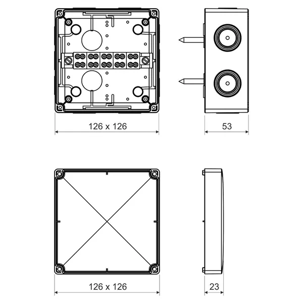 KRABICE S KRYTÍM IP 66 KSK 125_2PO6