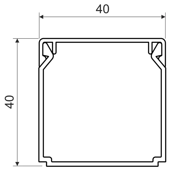 LIŠTA HRANATÁ HF LHD 40X40HF_HD