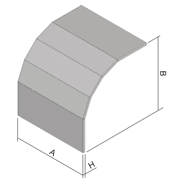 VÍKO OBLOUKU KLESAJÍCÍHO 90° NVKO 90X100X250_S