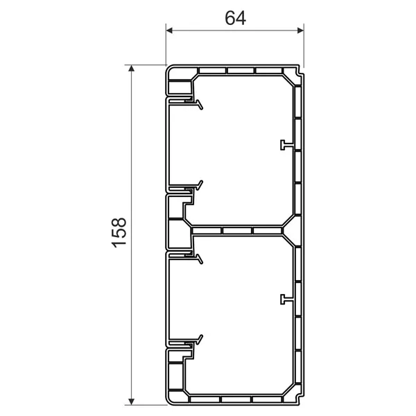 PARAPETNÍ KANÁL DUTÝ MODUL 45X45 (2m) PK 160X65 D_HD