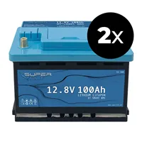 SuperVolt 200Ah 12,8V Set Supervolt LiFePO4 200Ah 12,8V lithiová baterie – sada 2x SX100